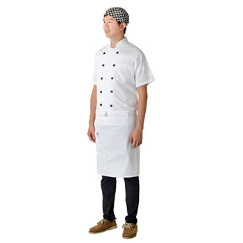 短袖雙排廚師服 S~3L (白扣)